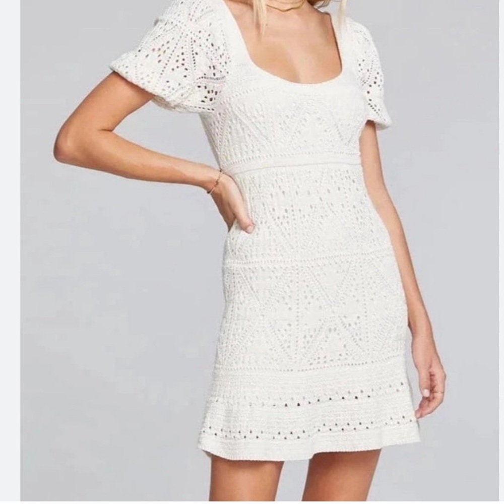 White crochet mini Zara dress
